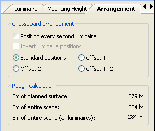 Changes in Mounting Height (1), Arrangement of luminaries (2) and Rotations of single luminaries (3) at vertical planar lighting solutions